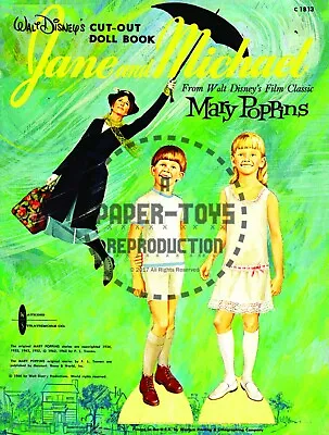 Vintage Reprint - 1964 - Mary Poppins Paper Dolls Featuring Jane & Michael • $75.79