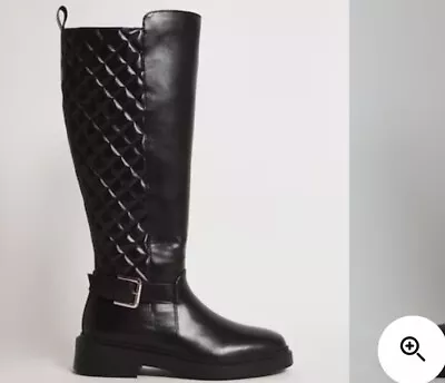 Quilted High Leg Boot EEE Fit Standard Calf Size 7 (19inches) • £20