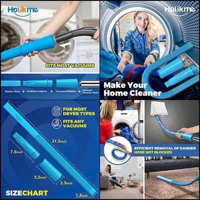 $15.19 • Buy Dryer Vent Cleaner Brush Hose Lint Kit Attachment Vacuum Remover And Vacu Va