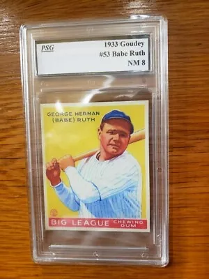 Babe Ruth 1933 Baseball Card NM8 #53 Custom Reprint Card  Goudey Gum Co. • $30