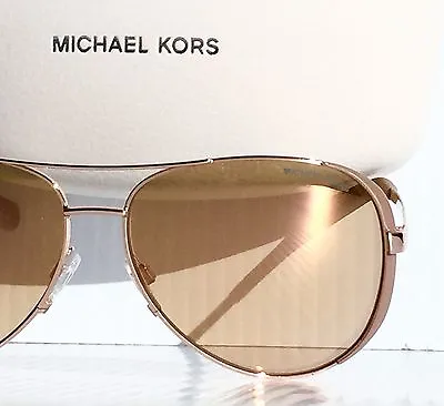 NEW* Michael Kors Rose Gold 59mm Aviator W RoseGold Lens Women's Sunglass MK5004 • $66.86