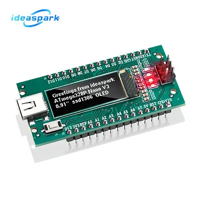 Nano V3 Board ATmega328P CH340 Controller With 0.91'' OLED Display For Arduino • $6.99