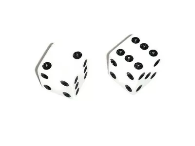 One Pair Of 6 Sided Trick/Cheater/Loaded Game Dice 16mm D6 White With Black Pips • $13.59