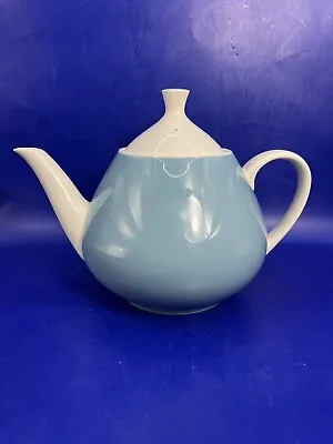 VILLEROY & BOCH Mettlach Germany SAAR Teapot Porcelain Atomic Blue Tea Pot VTG • $58