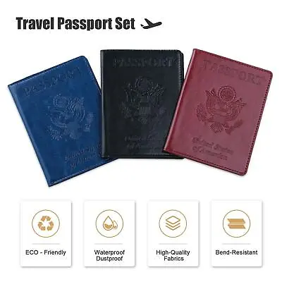Portable Leather Passport Holder Travel Wallet ID  Card Sleeve Men Women • $6.37