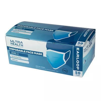 Ultra Health Type IIR Medical Face Masks 50 Pack • $15.85