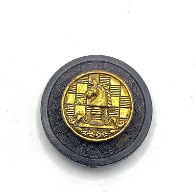 Rook Chess Piece Mixed Material Vintage Button 25mm • $6.75