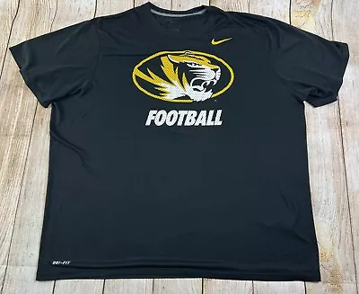 Nike Dri Fit Mizzou Missouri Tigers Football Polyester Shirt Black Size XXL • $12