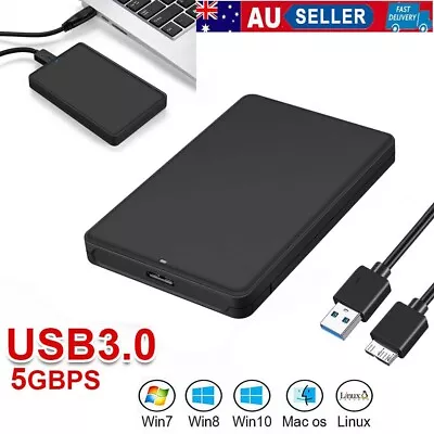 USB 3.0 External Hard Drive HDD SSD Enclosure Case SATA 2.5 Inch Black • $9.88