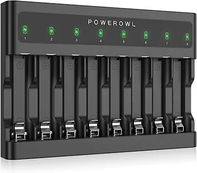 AA AAA Battery Charger 8 Bay Independent Slot USB Fast Charging • £12.98