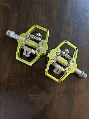 Used HT Pedals T1 Clipless Platform Pedals CrMo - Apple Green • $62