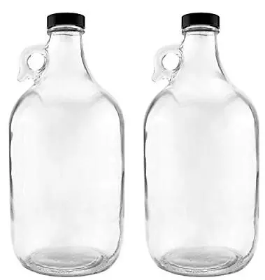 Glass Handled Jugs Half-Gallon Clear Pack Of 2 • $33.44