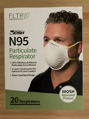 FLTR N95 Particulate Respirators NIOSH Approved 20 Count • $14.95