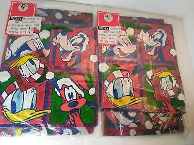 Disney MICKEY MOUSE & CO  Christmas GIFT BAG W/ PAPER (2PK BUNDLE) • $11.18