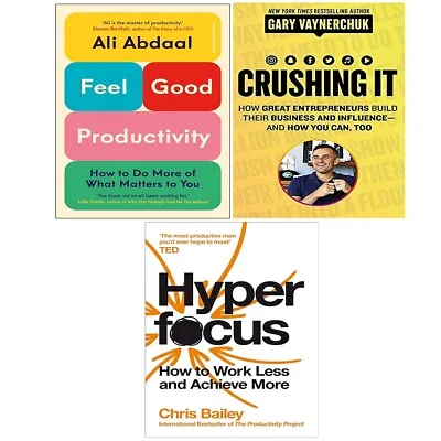 Feel-Good Productivity(HB)Hyperfocus Chris Bailey Crushing It! 3 Books Set • $48.34