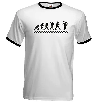 £6.99 • Buy Mens Evolution Of  Rude Boy 2 Tone Ska Ringer T Shirt Specials Madness Suggs 