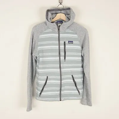 Patagonia Full Zip Better Sweater Hoody Gray Striped Mens Sz S • $44.99
