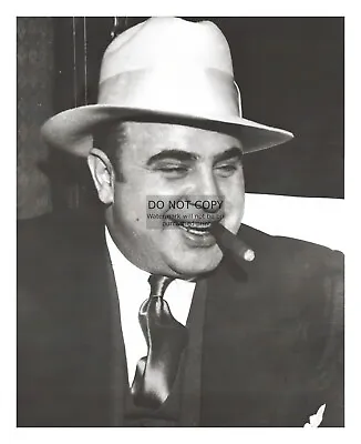 Al Capone Mob Boss Smoking Cigar Wearing Fedora Prohibition 8x10 Photo • $8.49