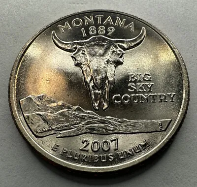 2007-D Montana State Quarter 25cent Coin From US Mint Bag. Uncirculated BU • $1.55
