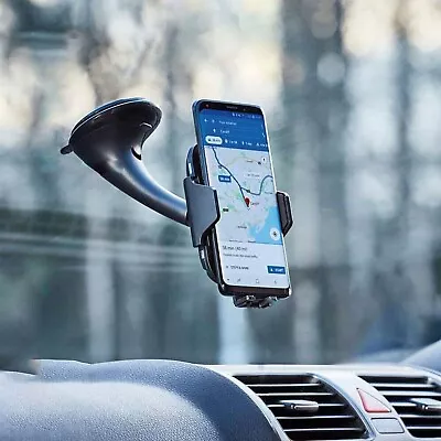360° Universal Windscreen In Car Phone Holder Cradle Mount For IPhone 13/12/SE/7 • £7.99