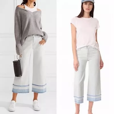 J BRAND Denim Jeans Liza Ecstasy Wide Leg Culottes Crop Raw Hem  Women’s Sz 24 • $28