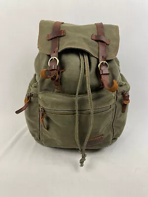 BLUBOON Vintage Style Canvas & Leather Backpack Rucksack Men Women Travel Bag • $39.89