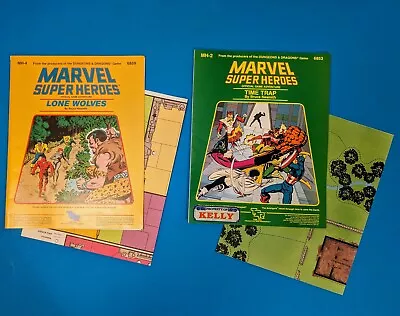 Marvel Super Heroes Time Trap + Lone Wolves W/ Maps - 1984 TSR - RPG 1980s Game • $35.99