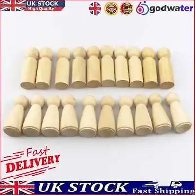 £8.97 • Buy 20pcs Painted Wooden Peg Dolls Unfinished Blank DIY Doll People Children Gifts U