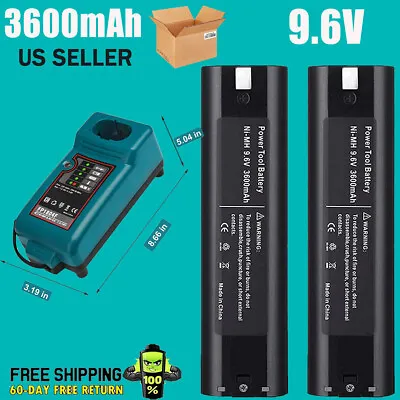 2Pack Replacement For Makita 9.6V 3.6Ah Battery 9000 191681-2 9033 / Charger New • $136