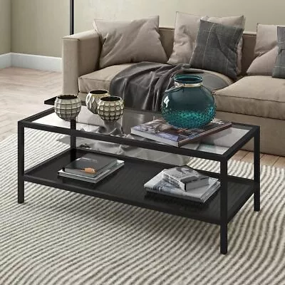 Henn&Hart 45  Wide Rectangular Coffee Table In Blackened Bronze Modern Coffee • $119.04