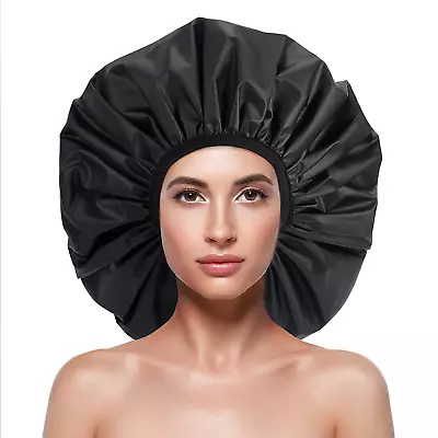 Extra Large Shower Cap EVA Plastic Shower Caps For Women Reusable Waterproof H • $9.81