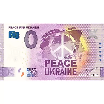 0 € Zero Euro Souvenir Note Italy 2022 - Peace For Ukraine • £3.62