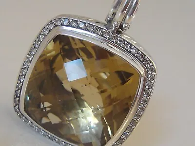 $2450 David Yurman Ss Extra Large Albion Diamond Champagne Citrine Enhancer • $1399.99