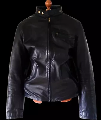 RALPH LAUREN POLO LEATHER Motorcycle Biker Flight Sports USA Jacket Harrington L • £85