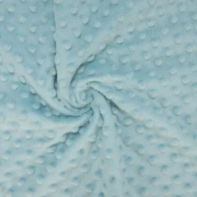 Supersoft Dimple Dot Cuddle Popcorn Soft Fleece Plush Fabric - Light Blue • £5.50