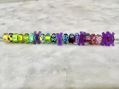 Trollbeads Purple Pink Blue Yellow & Green • $29