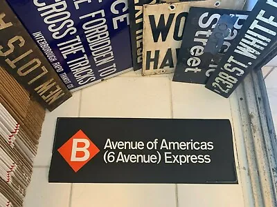 Ny Nyc Subway Roll Sign Mta Tribeca Art B Line Express 6 Avenue Americas Uptown  • $69.99
