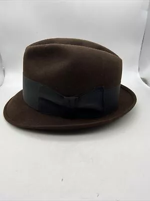 Vintage Penny’s Marathon Brown Fedora Hat Size 6 3/4 • $30