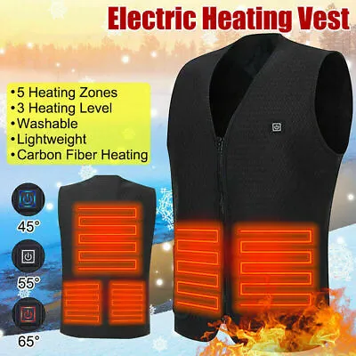 $27.54 • Buy Heated Vest Warm Winter Warm Electric USB Jacket Men Women Heating Coat Thermal