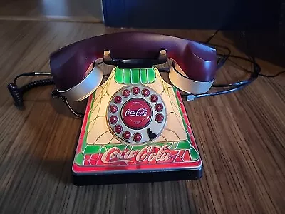 Coca-Cola Telephone Tiffany Style LightUp Stained Glass Vintage Landline  • $45