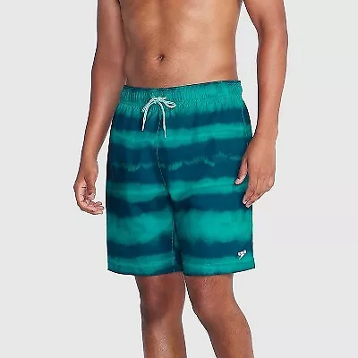 Speedo Men's 5.5  Striped Swim Shorts - Green S • $11.99