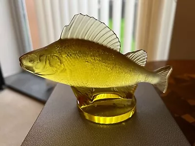 Lalique Fish Car Mascot[perche] Yellow Colour1975 Good Conditionsign . • £280