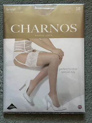 Charnos Bridal Lace Stockings - Champagne Ivory Lace Top Stockings Wedding (NEW) • £6