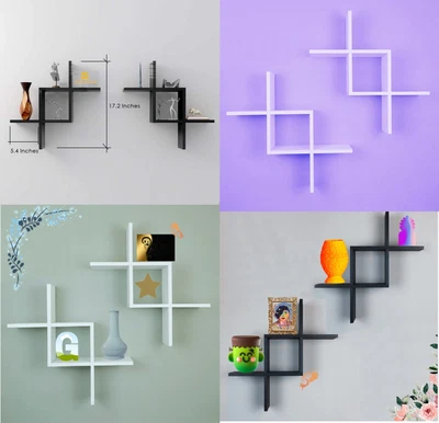 £9.99 • Buy Criss Cross Floating Shelves Display Storage Wall Mountable Shelf Home Office 