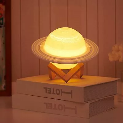 3D Printing Saturn Planet Light Lunar LED Table Lamp Night Light Home Decor Gift • $15.99