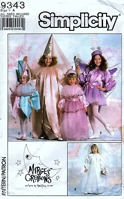 Simplicity 9343 Girls Vintage Costume Jester Fairy Bride Princess Sewing Pattern • $2.17