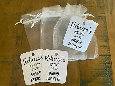£4.99 • Buy X10 Hen Party, Bridal Shower Personalised Hangover Kit Recovery Favour Bags 