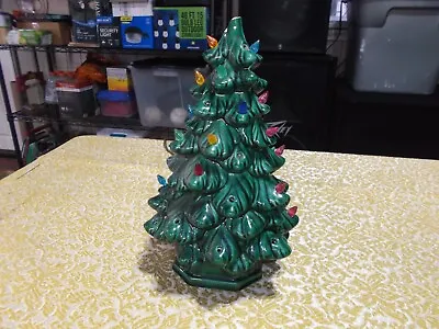 Vintage Holland Mold Ceramic Lighted Christmas Tree With Base Imperfections • $28.50