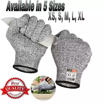 Level 5 ANTI CUT Protection SAFETY GLOVES Resistant Hand Protection Gloves Food • £3.79