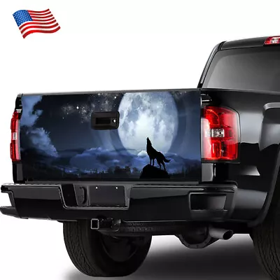 US Vinyl Wolf Bright Moon Truck SUV Van Car Tailgate Wrap Graphic Decal Sticker • $39.99